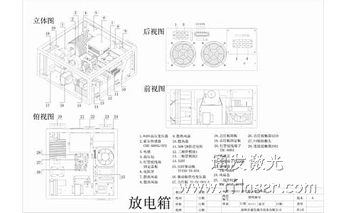 通發模具激光焊接機放電箱標識圖